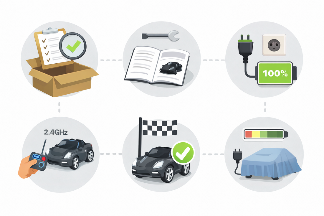 Na ontvangst van uw elektrische kindervoertuig