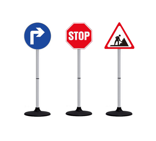 3-delige speelgoedverkeersbordenset