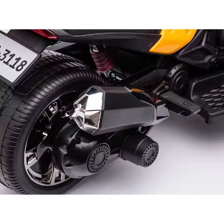 Elektrische KinderTrike 12V – E-Tank Speelgoedtrike | Geel