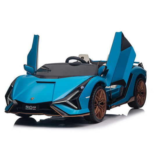 Elektrische Kinderauto 24V – Lamborghini Sian 'Duo' Speelgoedauto | Blauw
