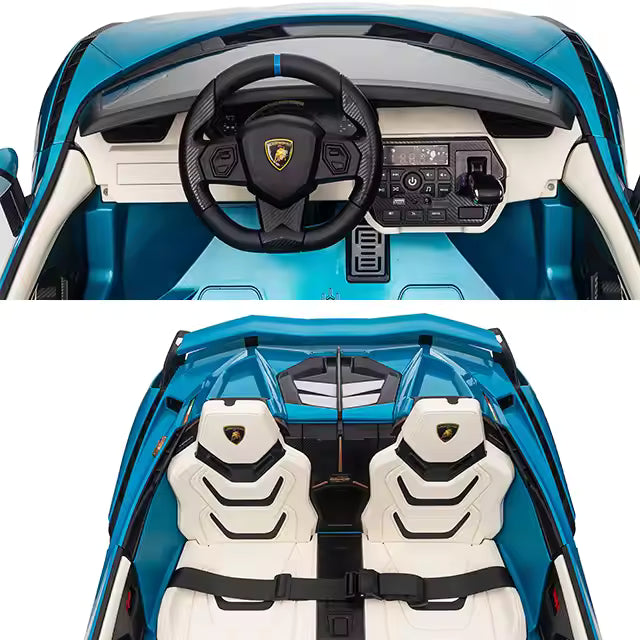 Elektrische Kinderauto 24V – Lamborghini Sian 'Duo' Speelgoedauto | Blauw