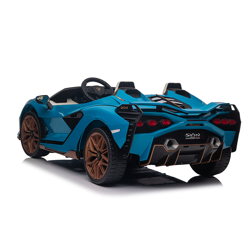 Elektrische Kinderauto 24V – Lamborghini Sian 'Duo' Speelgoedauto | Blauw