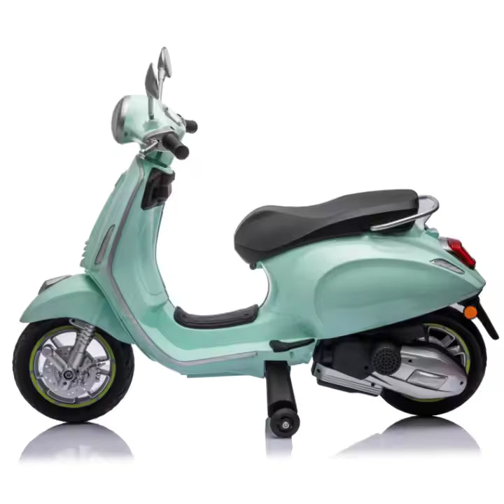 Elektrische Kinderscooter 12V – Vespa Primavera Speelgoedscooter | MintGroen
