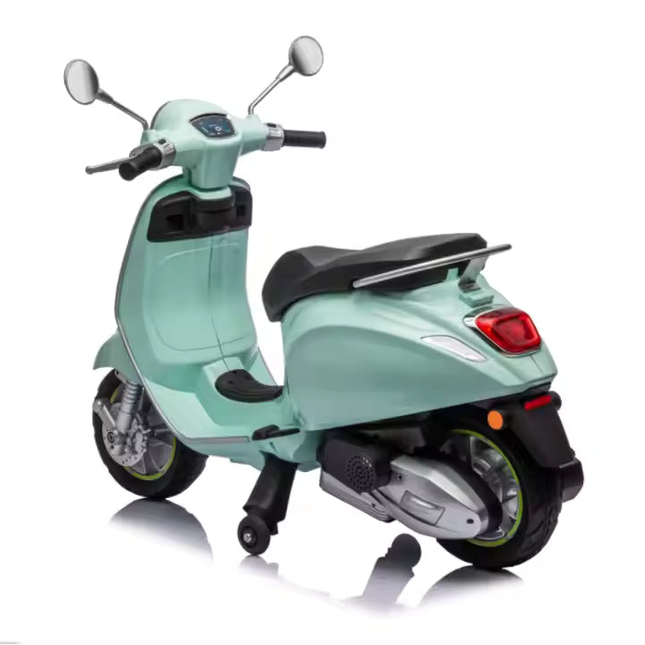 Elektrische Kinderscooter 12V – Vespa Primavera Speelgoedscooter | MintGroen